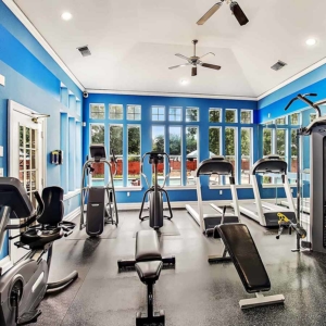 Fitness Center over looking the pool