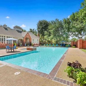 Lexington pool with lush landscaping